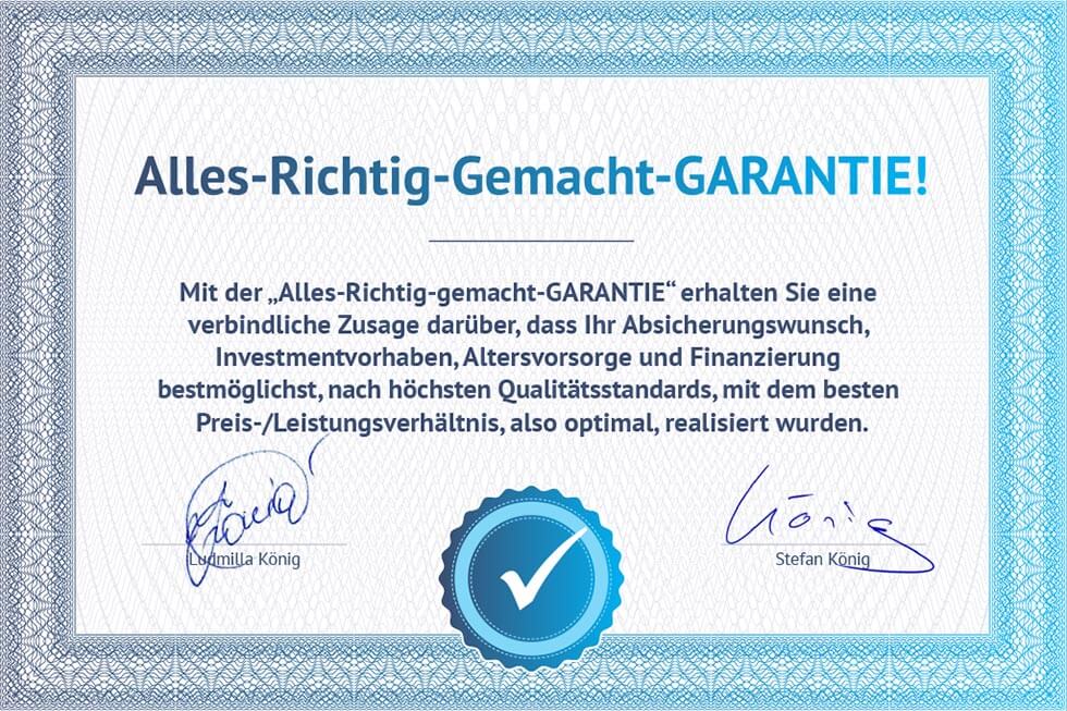 Garantie vom Versicherungsmakler Erlangen