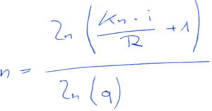 Anspardauer - Formel aufgelöst nach n